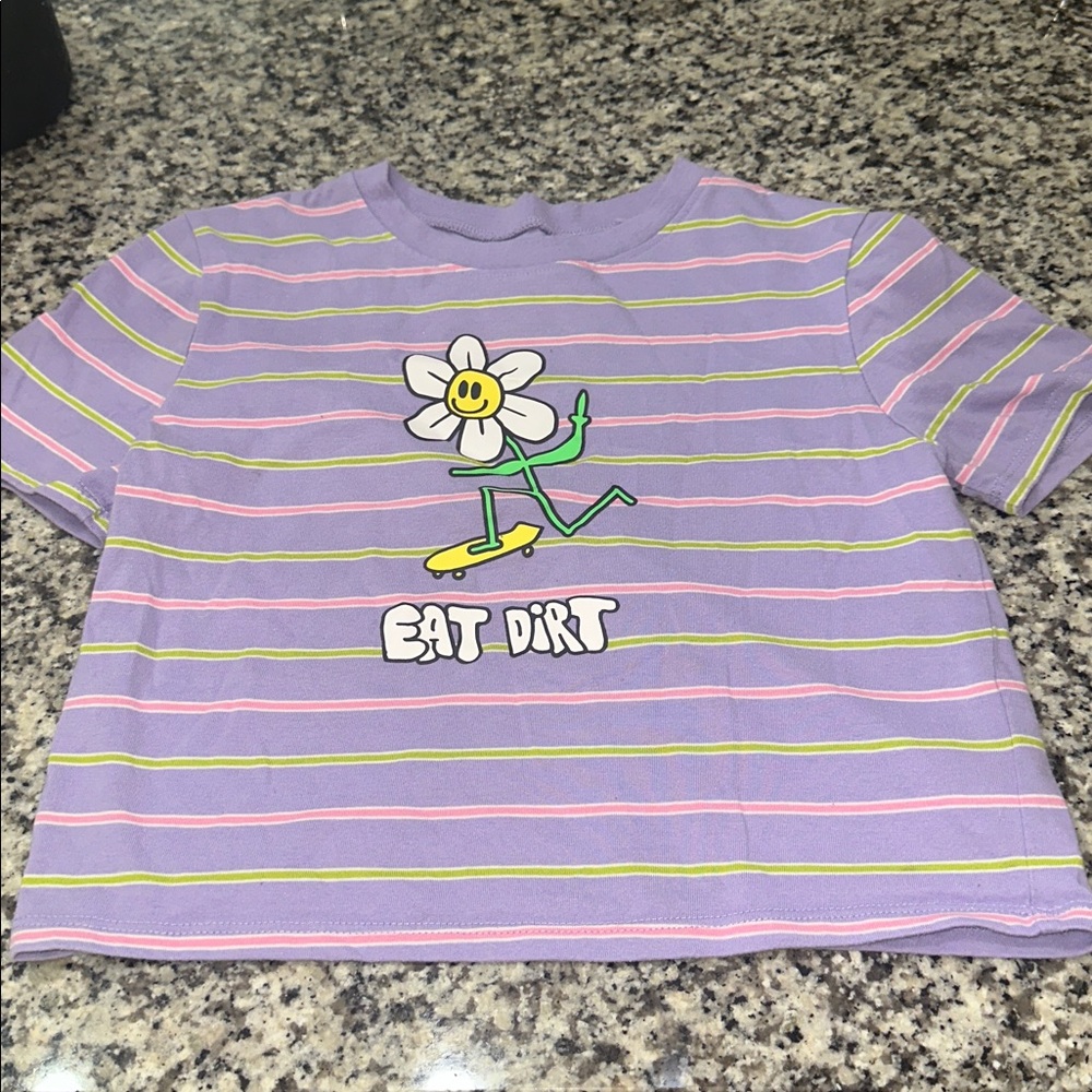 Striped Purple Graphic crop top